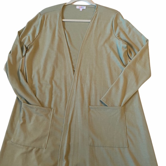 LuLaRoe SARAH Cardigan Sweater Duster Soft Green - Picture 4 of 16